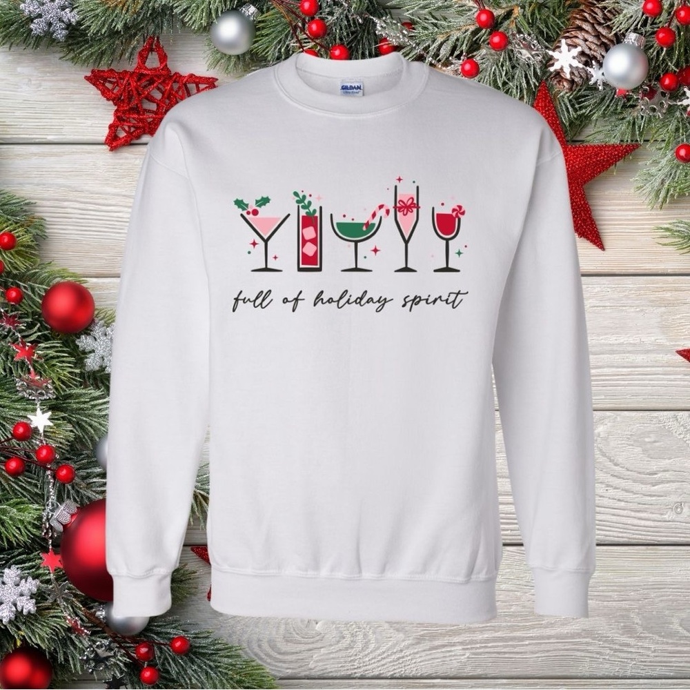 Festive White Holiday Sweatshirt